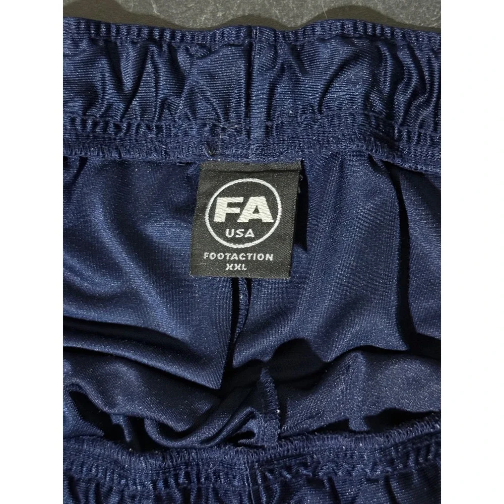 Footaction USA Mens XXL Navy Blue Snap Button Tearaway Track Pants Striped 90s